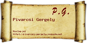 Pivarcsi Gergely névjegykártya